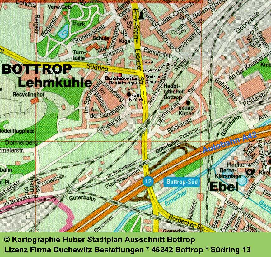 Stadtplanausschnitt Bottrop